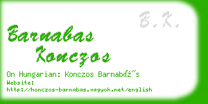 barnabas konczos business card